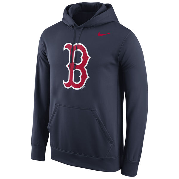 Men Boston Red Sox Nike Logo Performance Pullover Hoodie Navy